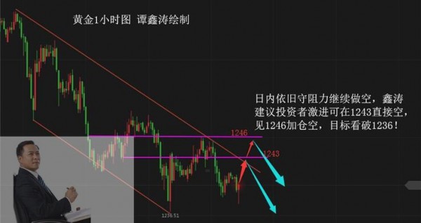 譚鑫濤：美聯(lián)儲(chǔ)還將加息兩次，7.17黃金守1246阻力做空！
